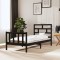 vidaXL Cadru de pat, 100x200 cm, negru, lemn masiv de pin 3101342