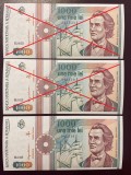 Romania 1000 lei, 1991, pick 101Aa, serie cu punct, UNC