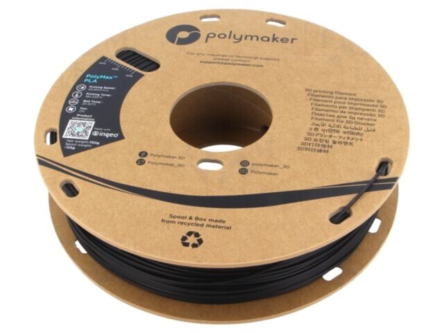 Filament PLA Tough 1,75mm negru 750g PolyMax POLYMAKER