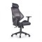 Scaun directorial cu suport lombar HM Hasel, mesh, ergonomic, mecanism multiblock, cotiere reglabile, tetiera integrata, 120 kg, negru/gri