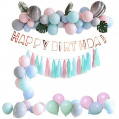 Set 106 baloane si accesorii pentru aniversare, petrecere HAPPY BIRTHDAY, tip arcada