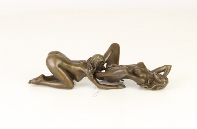 Doua femei - statueta erotica din bronz KF-82 foto