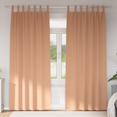 vidaXL Perdele opace 2 pcs Maro deschis 225 x 140 cm Poliester foto