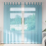 VidaXL Perdele Voile cu Bucle 2 buc Turcoaz 140x245 cm