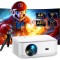 Videoproiector 1080P Full HD, WiFi 6, Bluetooth 5.2, 25000 Lumeni, Suporta 4K, Rezolutie 1920 x 1080, LCD, LED, HDMI, AV, USB, Audio, Mirroring, Zoom,