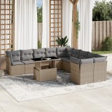 Gossi set canapele de gradina cu perne, 11 piese, bej, poliratan