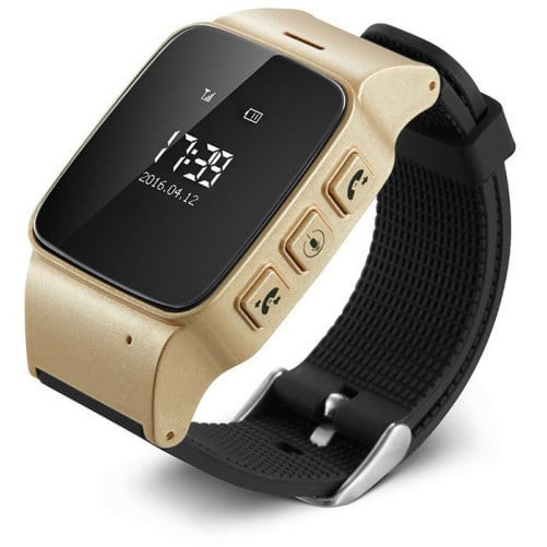 Ceas GPS Copii si Seniori iUni U100, Telefon incorporat, Pedometru, Notificari, Wi-fi, Champagne Gold