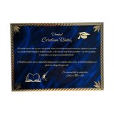 Placheta albastru auriu 15x20 cm G18X