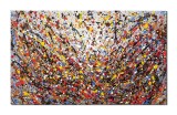 Cumpara ieftin Tablou celebru pictat manual, Compozitie abstracta, 100x60cm ulei pe panza, reproducere Jackson Pollock