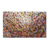 Tablou celebru pictat manual, Compozitie abstracta, 100x60cm ulei pe panza, reproducere Jackson Pollock
