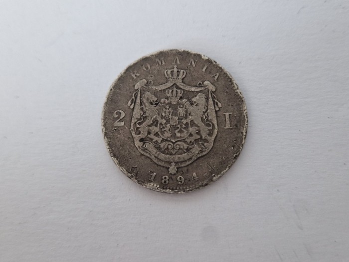 Romania 2 Lei 1894 Argint-Carol 1.