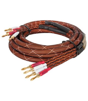 Set cabluri difuzor cu mufe banana 4mm x2 conductor cupru 15AWG 1.6mm2 5m Kruger&amp;amp;Matz KM0335-5M foto
