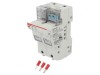Clemă siguranţe cilindrice 14x51mm 50A gri - şină DIN