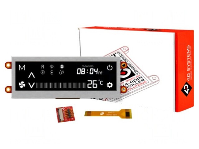 Afișaj TFT 3.9&quot; 480x128 cu Interfață GPIO și I2C-Master