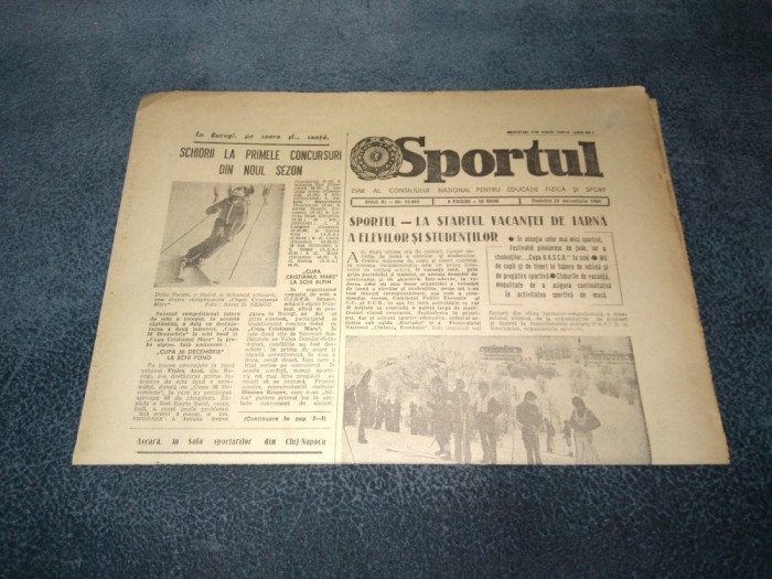 ZIARUL SPORTUL 22 DECEMBRIE 1984