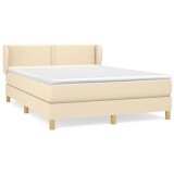 Cumpara ieftin Pat continental cu saltea, crem, 140x200 cm, material textil