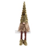 Figurina Craciun Gnom textil verde maro 60 cm