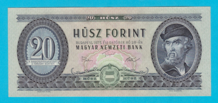 Ungaria 20 Forint 1975 &#039;Gheorghe Doja&#039; aUNC+ serie: C847 175699