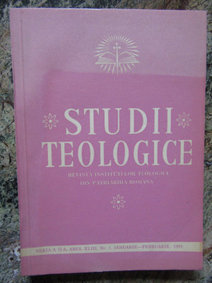 STUDII TEOLOGICE , SERIA A -II A ANUL XLIII NR 1 IANUARIE- FEBRUARIE 1991 foto