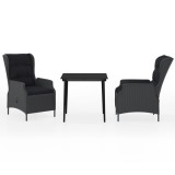 Cumpara ieftin Set de mobilier pentru gradina, 3 piese, gri inchis