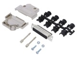 Conector D-Sub 25-Pin Mamă &icirc;n Unghi 45&deg; cu Terminal Șurub