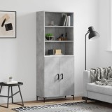 vidaXL Dulap &icirc;nalt, gri beton, 69,5x34x180, lemn compozit
