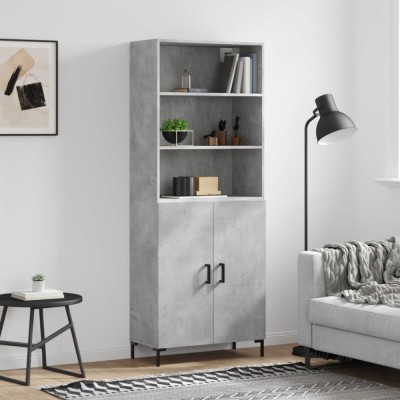 vidaXL Dulap &amp;icirc;nalt, gri beton, 69,5x34x180, lemn compozit foto