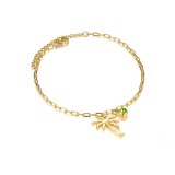 Cumpara ieftin Bratara de glezna placata cu aur Palm Tree