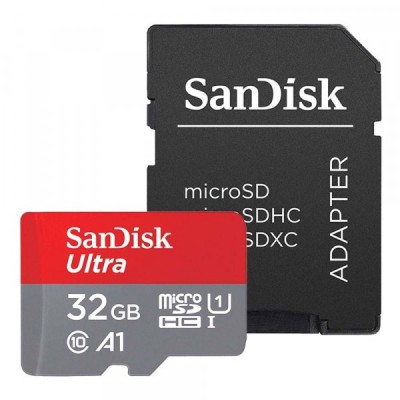 Card Memorie microSDHC SanDisk Ultra Android A1, 32Gb, Clasa 10 / UHS-1 U1, Cu Adaptor SDSQUA4-032G-GN6MA foto