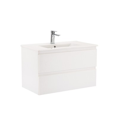 Dulap inferior Vario Forte 80 cu lavoar alb-alb foto