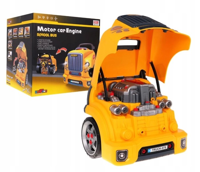 SET INTERACTIV DE AUTOBUZ MECANIC 59 ELEMENTE LUMINI SUNETE UNELTE