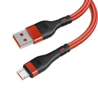 Cablu incarcare cu insertie metalica GD-51TR Super Fast Charge USB - TYPE C 6A rosu foto