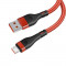 Cablu incarcare cu insertie metalica GD-51TR Super Fast Charge USB - TYPE C 6A rosu
