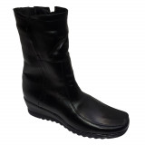 Cizme late imblanite de dama din piele naturala negre intre 36-40, 37 - 39, Negru