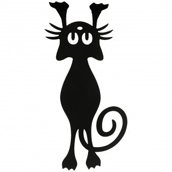 Decoratiune perete Krodesign Funny Cat, lungime 52 cm, negru foto