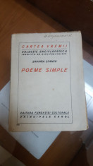 Zaharia Stancu, Poeme simple, Cartea Vremii, Circa 1930 foto