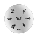 Cumpara ieftin B105 - Plăcuţă de ştampilare nail art cu modele gravate, INGINAILS