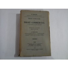 TRAITE ELEMENTAIRE DE DROIT COMMERCIAL - E. THALLER - 1931