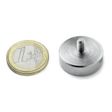 Magnet neodim oala &Oslash;25 mm, cu filet exterior M5, putere 25 kg