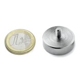 Magnet neodim oala &Oslash;25 mm, cu filet exterior M5, putere 25 kg