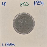 853 Lebanon Liban 5 Qirush / Piastres 1954 KM#18