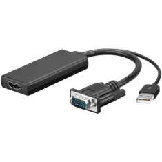 Cablu adaptor Goobay, VGA+USB/HDMI, lungime 0.1 m foto