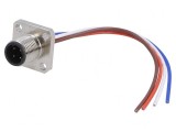 Soclu M12 D-Ethernet IP67 250V 4A 100mm