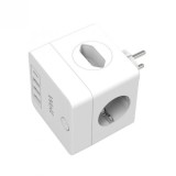 Fisa cub cu 2 x Schuko + 2 x Euro + 3 x USB-A + 1 x USB type C 20W Alb, ELAD-2SH2EU-PROT/USBC4-WL, Oem