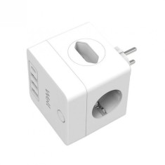 Fisa cub cu 2 x Schuko + 2 x Euro + 3 x USB-A + 1 x USB type C 20W Alb, ELAD-2SH2EU-PROT/USBC4-WL