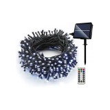 Instalatie solara decorativa 200 LED-uri lumina Alb Rece cu telecomanda