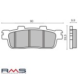 Set placute frana Kymco Downtown 125 i (09-) - Downtown 200 i (10-) - Downtown 300 i (10-) (RMS), Oem