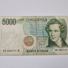 bancnota italia 5000 L 1985