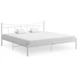 Cumpara ieftin Cadru de pat, alb, 200x200 cm, metal