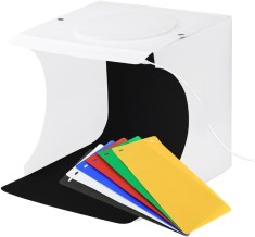 Mini Studio Foto cu 2 Benzi LED si 6 Fundaluri Colorate pentru Fotografii de Produs - Premium | CBD Coral Best Deals 24 cm ABS 24 cm 24 cm 24 cm Alb 1